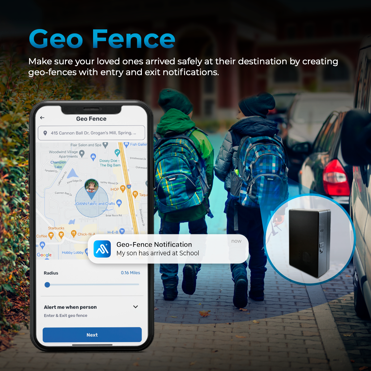 AutoSky Portable GPS Tracker - Model: APT-110 - Medium Size