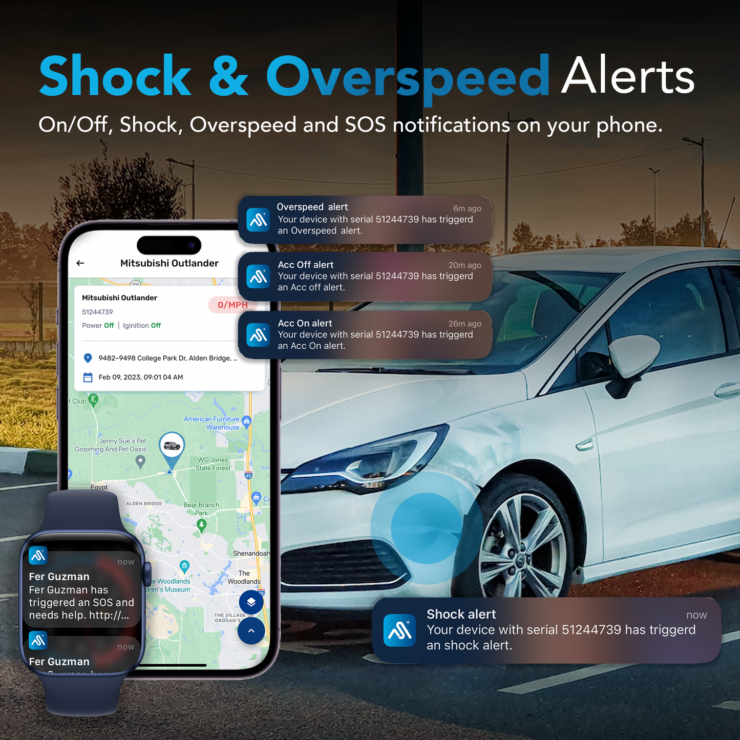 AutoSky Vehicle GPS Tracker - Model: AVT-210 - OBDII