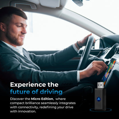 AutoSky Wireless Carplay Adapter - Converts Wired to Wireless Carplay Dongle Plug & Play - Fit Cars 2015 or Newer with Factory Wired CarPlay - Micro Edition Black Matt