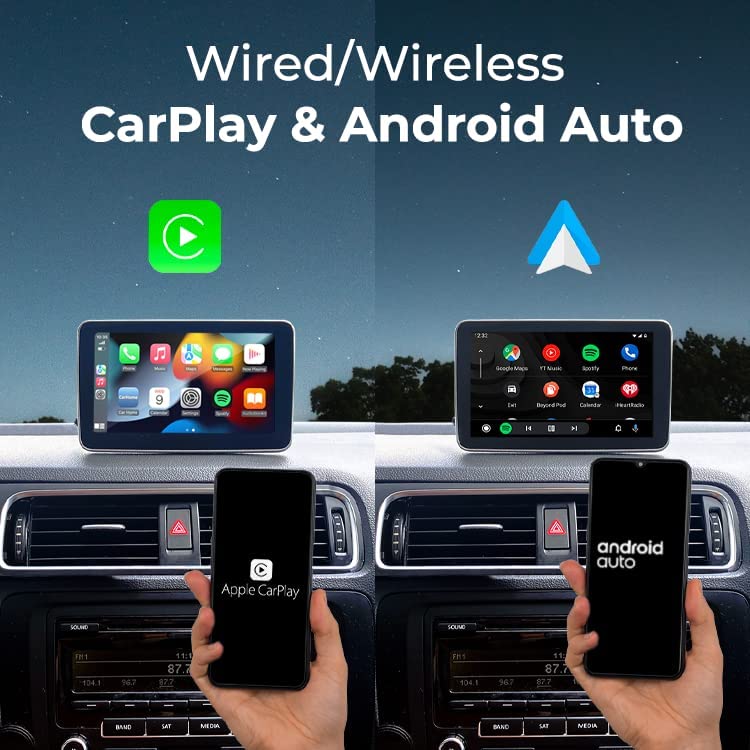 Portable Infotainment Display 7" - AutoSky - Wired and Wireless CarPlay Screen