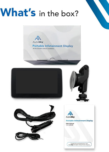 Portable Infotainment Display 7" - AutoSky - Wired and Wireless CarPlay Screen