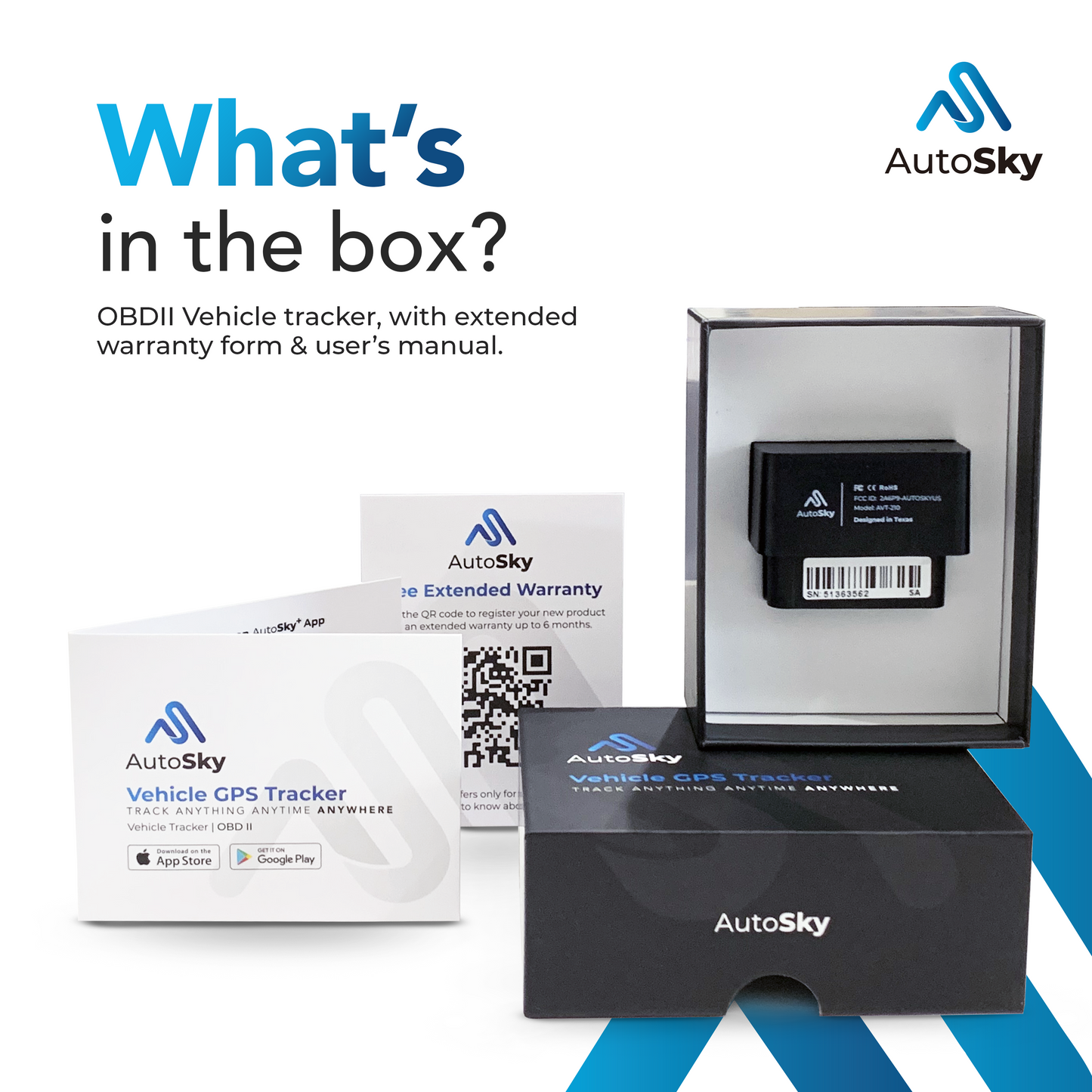 AutoSky Vehicle GPS Tracker - Model: AVT-210 - OBDII