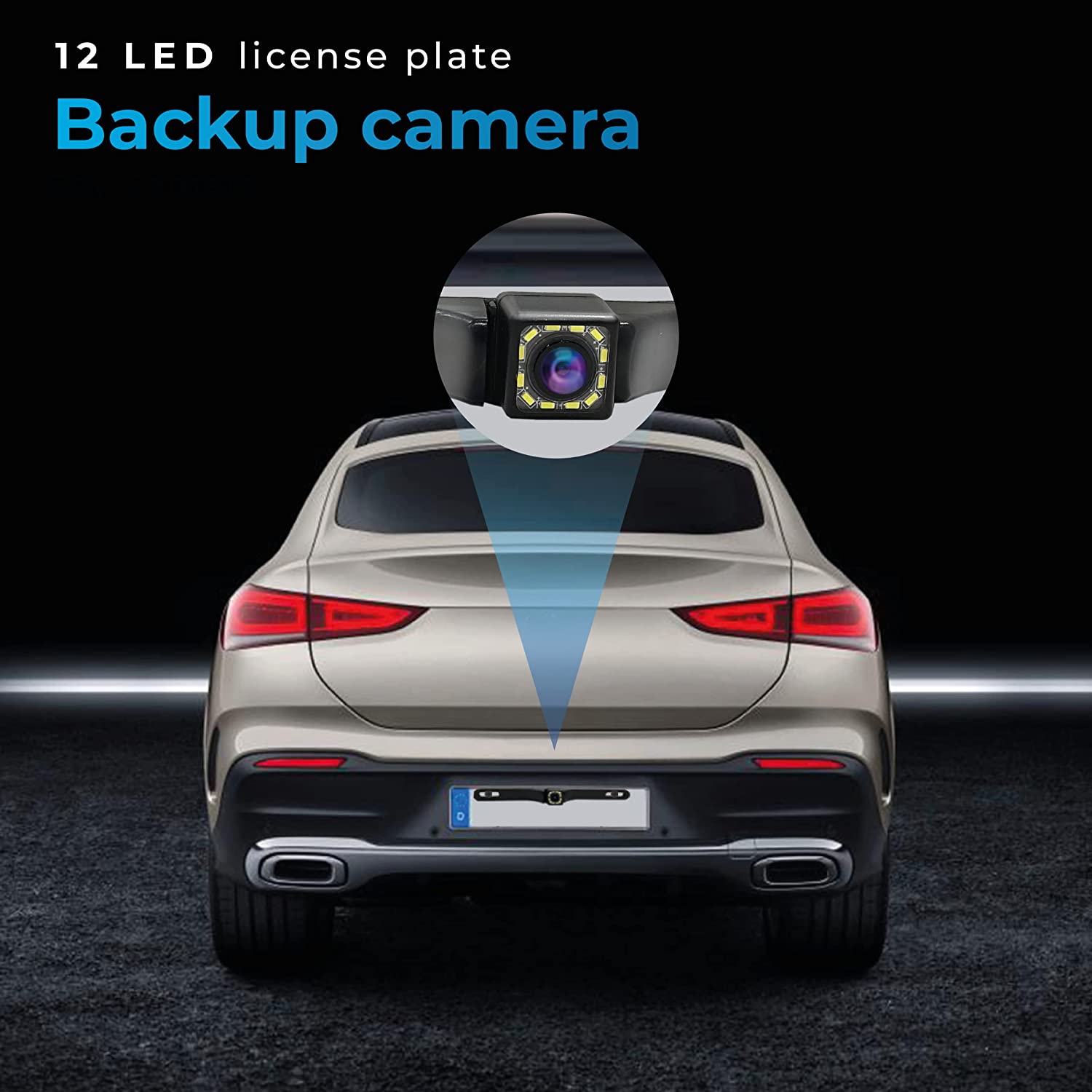 backup camera AutoSky HD 12 LED License Plate Back up Camera
