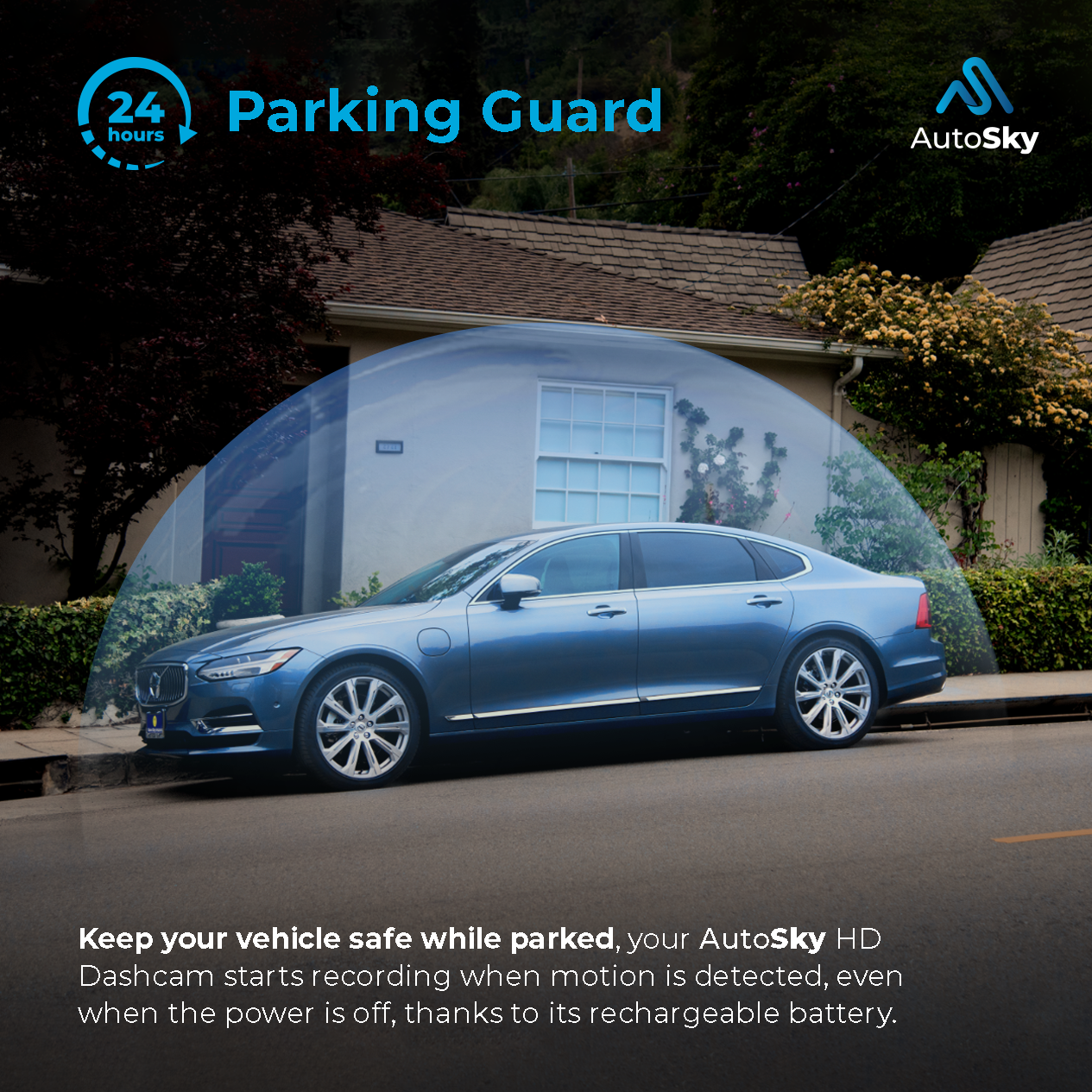 parking guard AutoSky HD Dash Cam Front and Rear